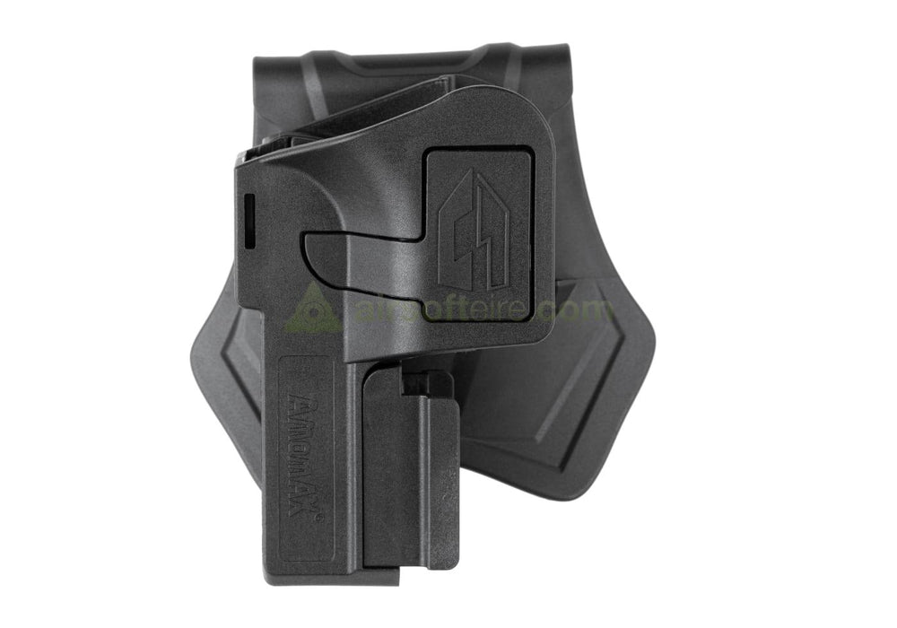 Amomax Q.R. Universal Paddle Holster for Rail Pistols - Black