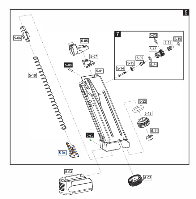 ASG CZ P-10 C CO2 Magazine Seal - Ref #19307 - Part #5-11