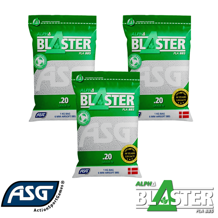 3 Bags of Alpha Blaster Bio 0.20g BB - 15000 BBs - Save €5.98!