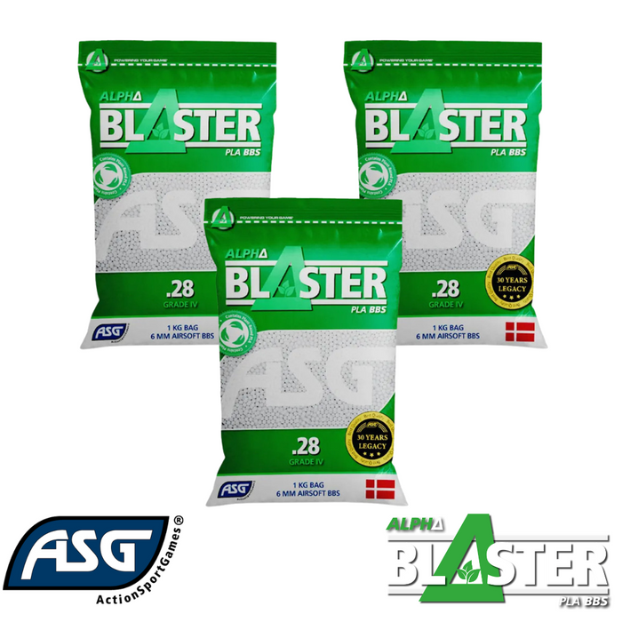 3 Bags of Alpha Blaster Bio 0.28g BB - 10800 BBs - Save €5.48!