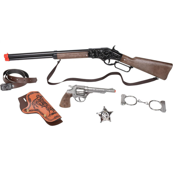 Gonher Wild West Revolver & Rifle Cap Gun Set - 8 Shot