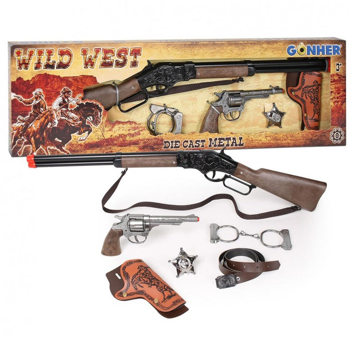 Gonher Wild West Revolver & Rifle Cap Gun Set