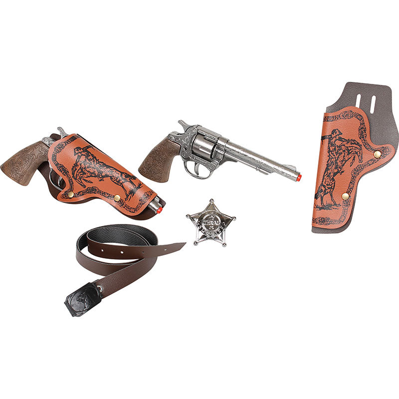 Gonher Wild West Metal Cap Gun 2 Pack Set - 8 Shot