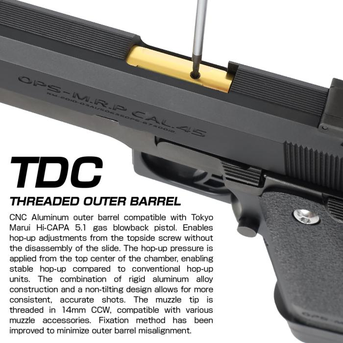 Nine Ball TDC Threaded Outer Barrel for Tokyo Marui Hi Capa 5.1 - Black