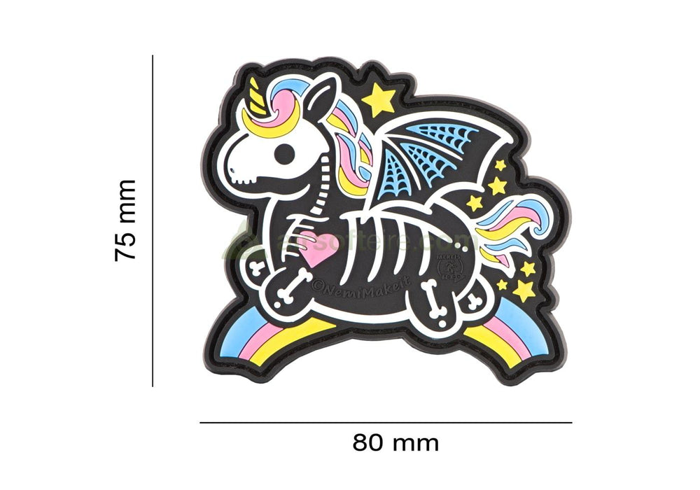 JTG 3D Skeleton Unicorn Rubber Patch