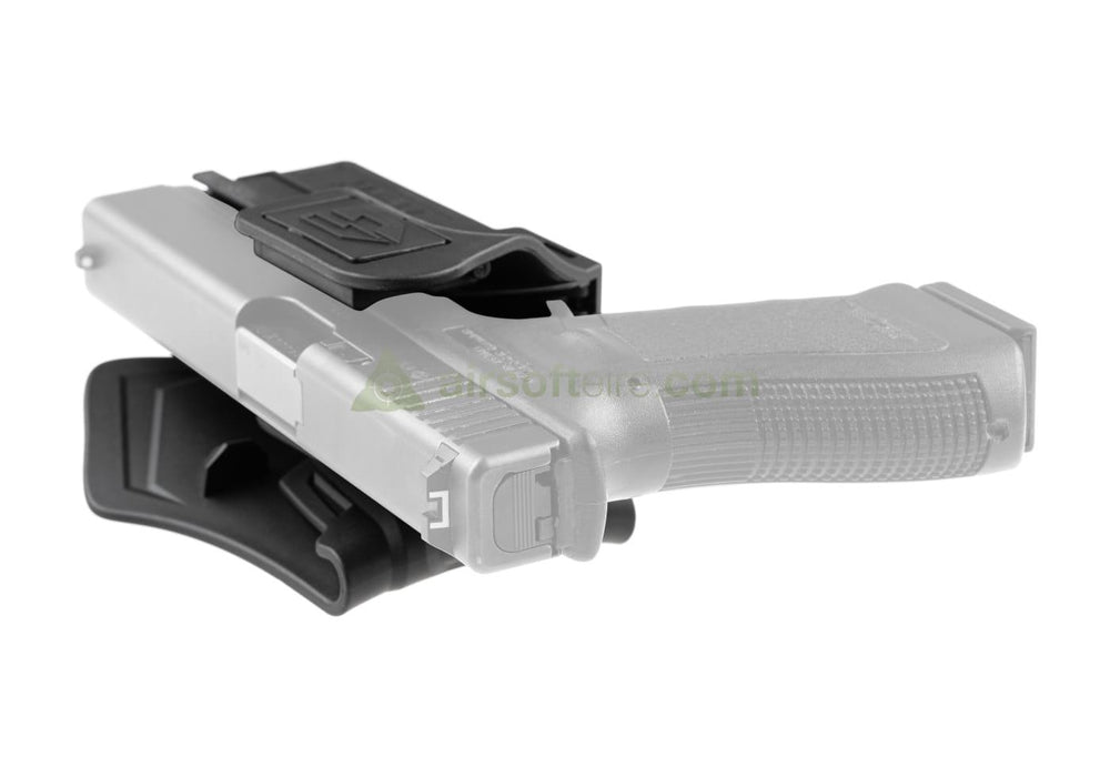 Amomax Q.R. Universal Paddle Holster for Rail Pistols - Black