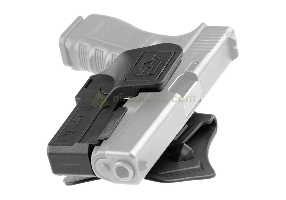 Amomax Q.R. Universal Paddle Holster for Rail Pistols - Black