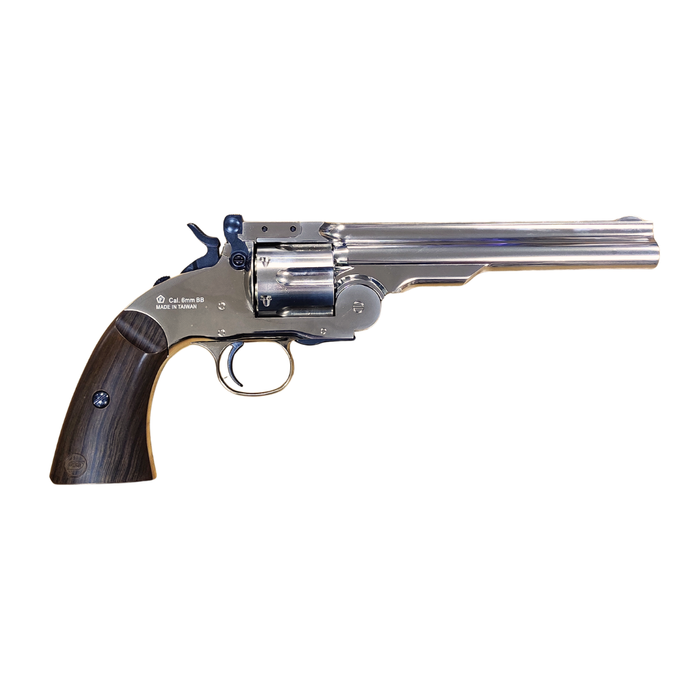 ASG 6" Schofield - Silver & Wooden Grip