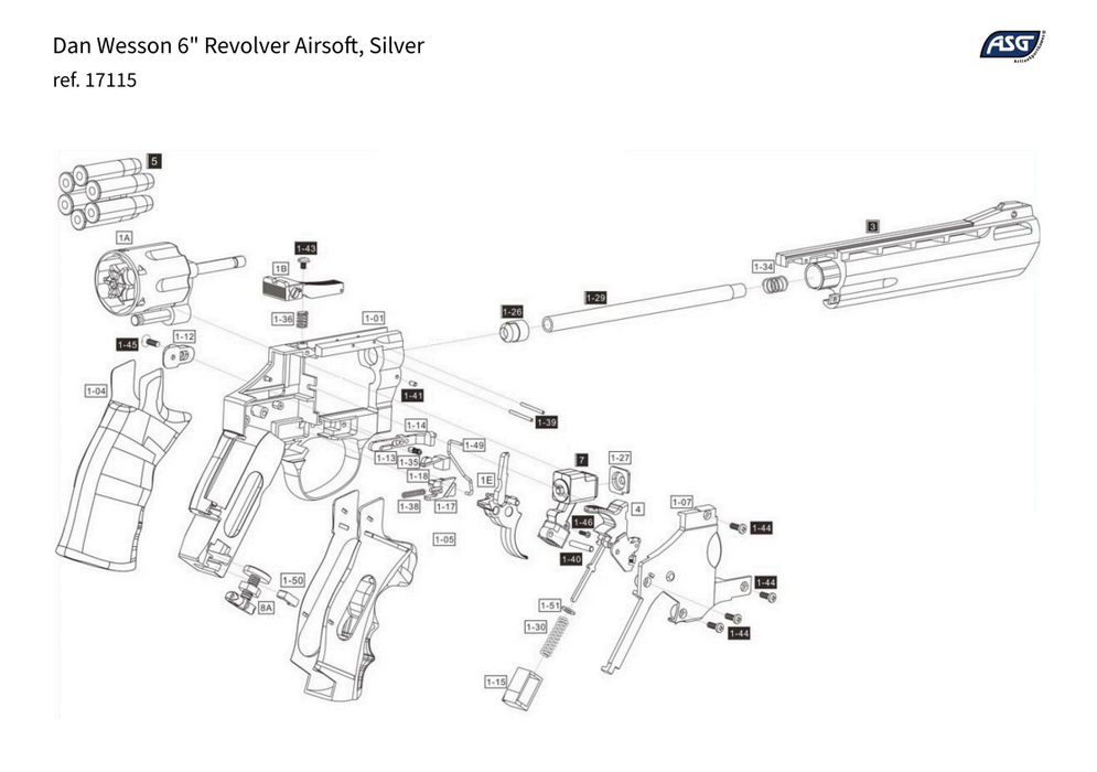 ASG Dan Wesson Cylinder Arm Silver