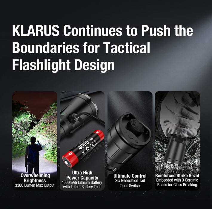 Klarus XT11GT PRO V3.0 Flashlight & Battery - 3300LM