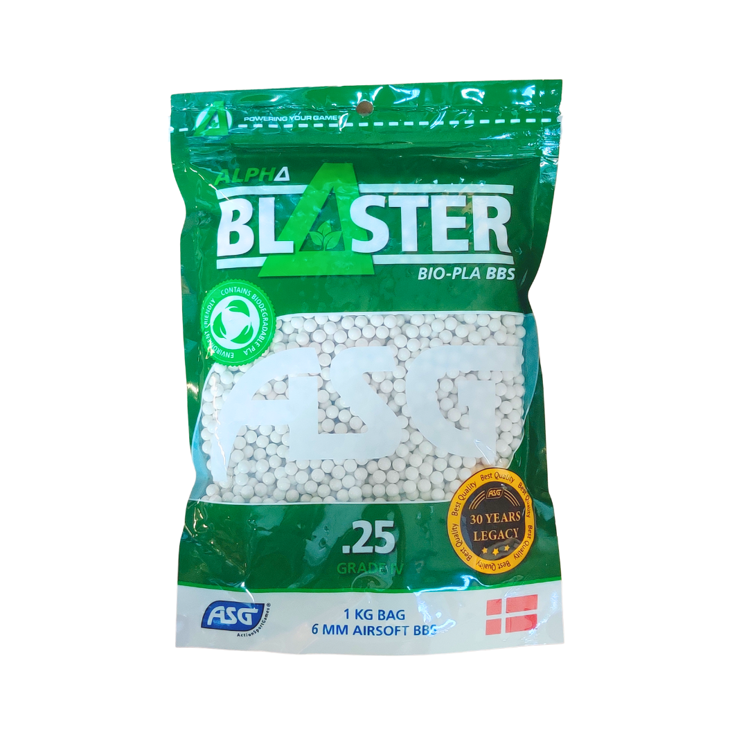 New ASG Alpha Blaster Bio 0.25g BB - 1kg Bag (4000 BBs) — AirsoftEire