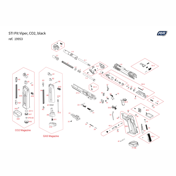 ASG Frame Assembly Mount for ASG STI Pit Viper Part #24