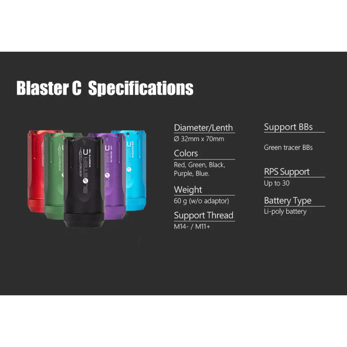 AceTech Blaster C Tracer Unit - Black - Green BBs