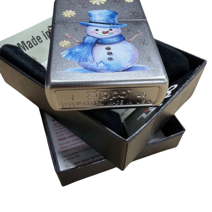 Zippo Snowman 2025 Satin Chrome Lighter - Limited Editon
