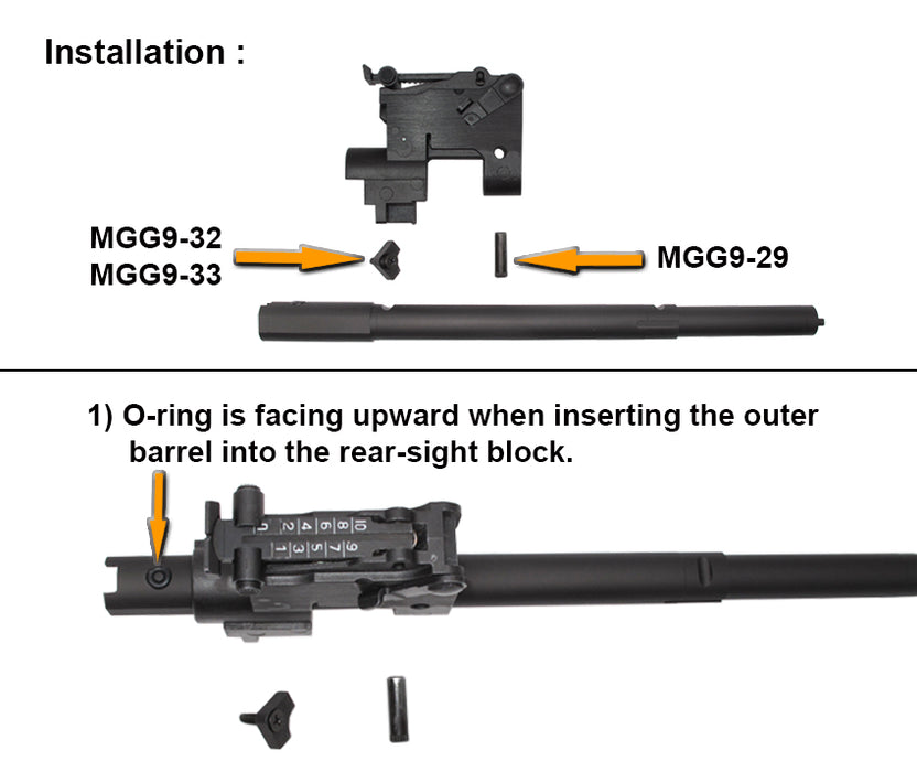 Wii Tech Front Sight/Gas Block/Outer Barrel - TM AKM GBBR