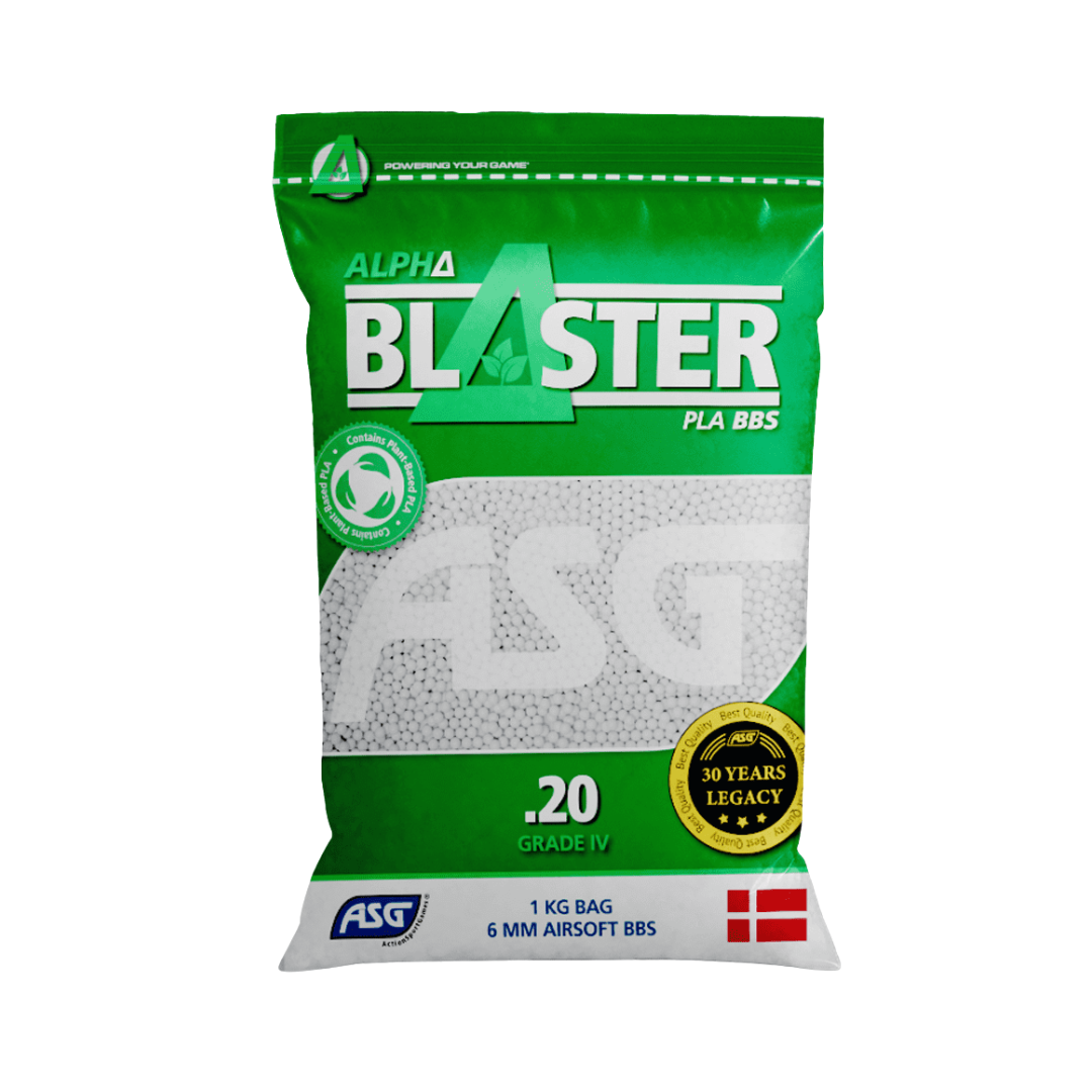 New ASG Alpha Blaster Bio 0.20g BB - 1kg Bag (4000 BBs) — AirsoftEire