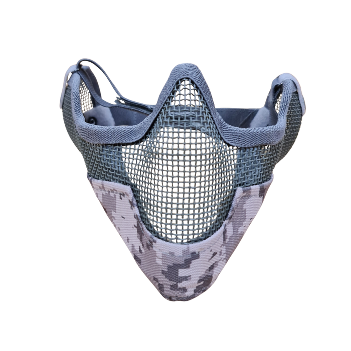 Osway Gear Mesh Half Face Mask With Cheek Pads & Ear Protection - Digital Grey
