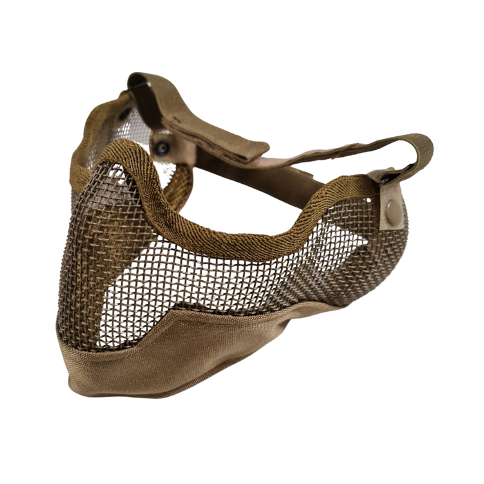 Osway Gear Mesh Half Face Mask With Cheek Pads & Ear Protection - Tan