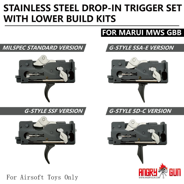 Angry Gun Stainless Drop-In Trigger Set for Marui MWS - G-Style SD-C Version