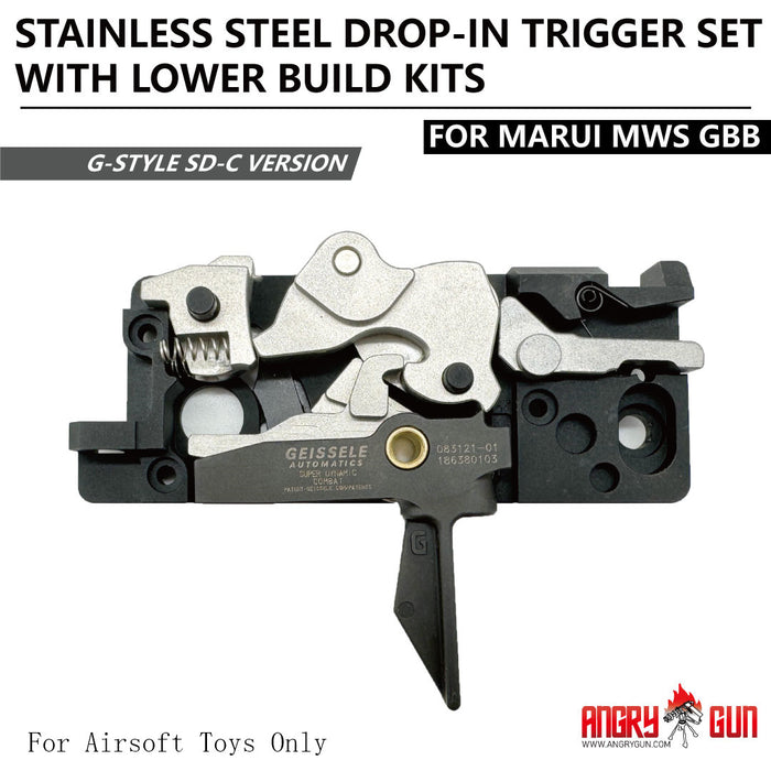 Angry Gun Stainless Drop-In Trigger Set for Marui MWS - G-Style SD-C Version