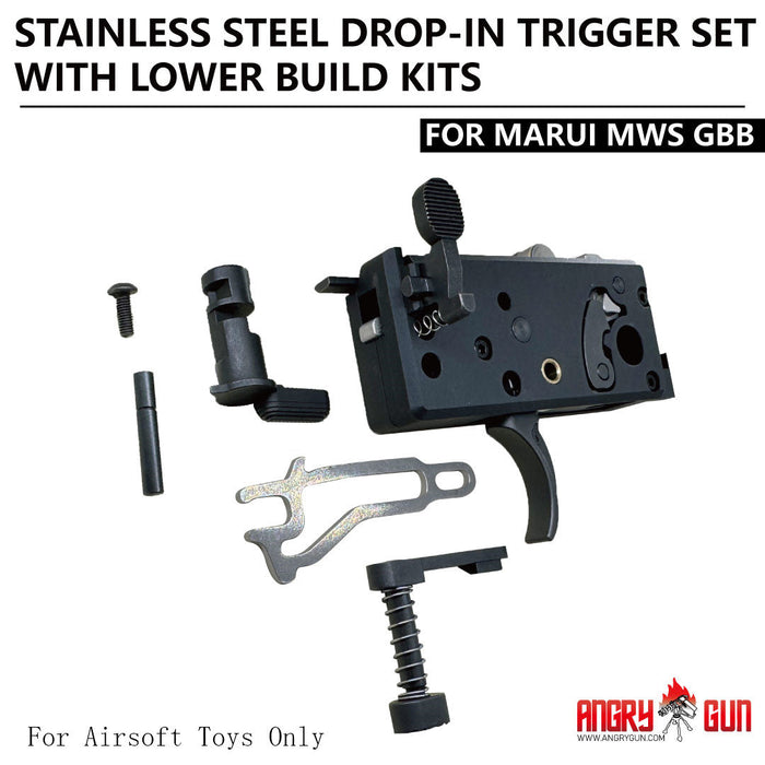 Angry Gun Stainless Drop-In Trigger Set for Marui MWS - G-Style SSA-E Version