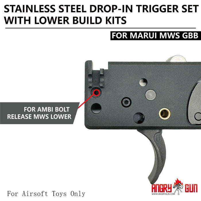 Angry Gun Stainless Drop-In Trigger Set for Marui MWS - G-Style SSA-E Version