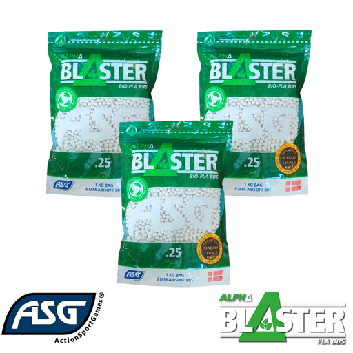 3 Bags of Alpha Blaster Bio 0.25g BB - 12000 BBs - Save €5.48!