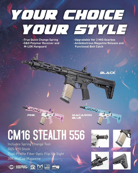 G&G CM16 Stealth 556 - Macaron Blue