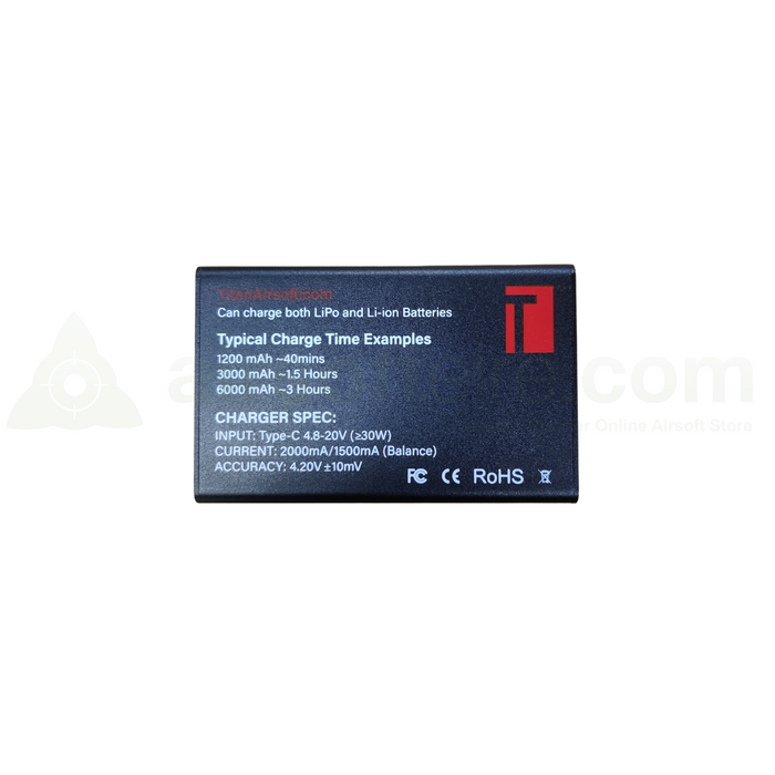 Titan V2 USB-C Digital Smart Charger for Li-Po/Li-Ion Batteries - UK Plug