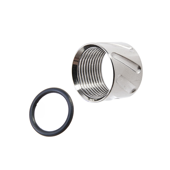 5KU Vertical Knurling Threaded Protector - 14mm CCW - Silver2