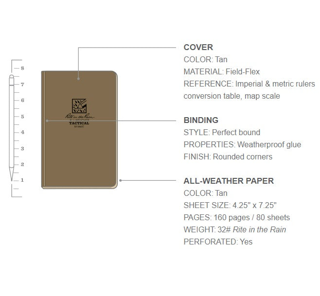 Rite in the Rain - All-Weather Tactical Field Book - Tan