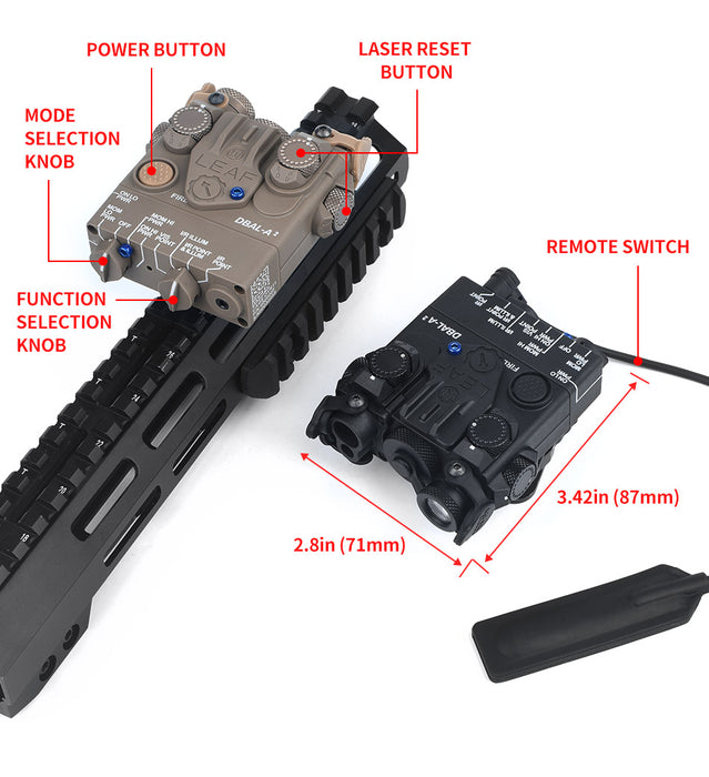 WADSN DBAL-A2 Torch / IR / Laser Module - Black (Nylon Fiber)