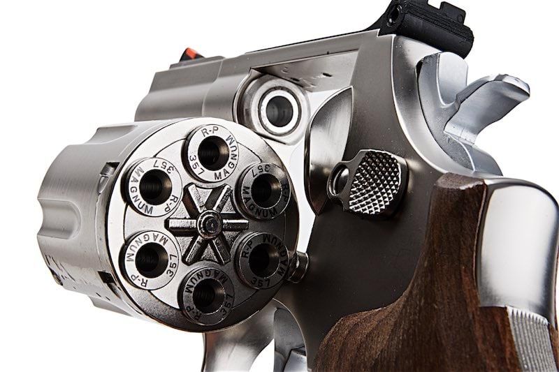 ARES 3.5" S&W 686 CO2 Revolver - Silver & Wooden Grip