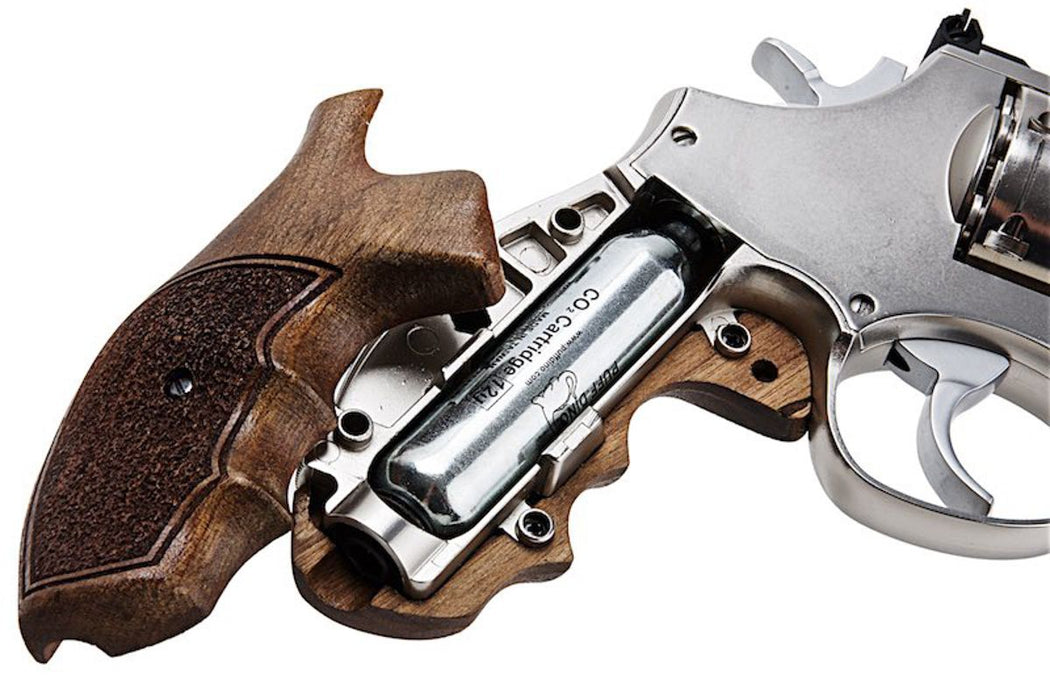 ARES 3.5" S&W 686 CO2 Revolver - Silver & Wooden Grip