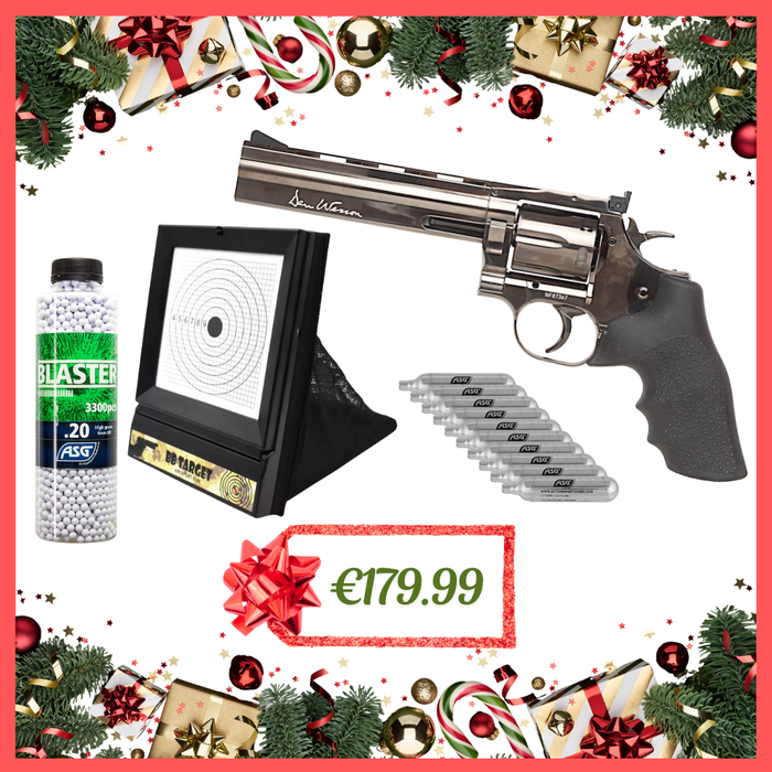 ASG Dan Wesson 715 6" Revolver Steel Grey - Christmas Bundle
