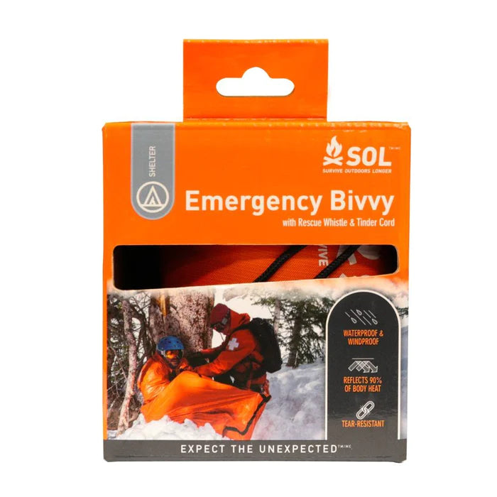 SOL Emergency Bivvy with Rescue Whistle - Orange