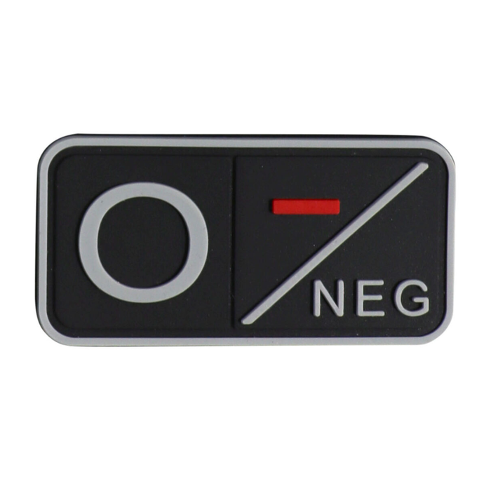 KombatUK Tactical Blood Type Patch - Black - O-