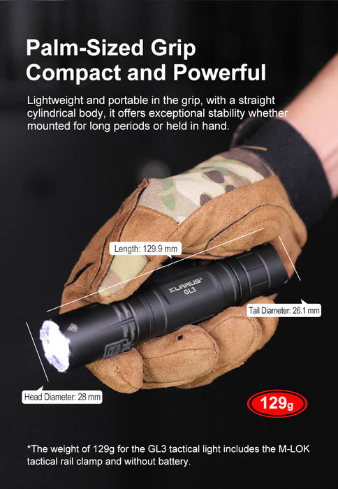 Klarus GL3 Rechargeable Quick-Detach Flashlight - 2100 Lumens