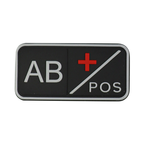 KombatUK Tactical Blood Type Patch - Black - AB+