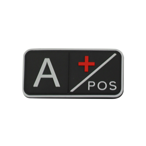 KombatUK Tactical Blood Type Patch - Black - A+
