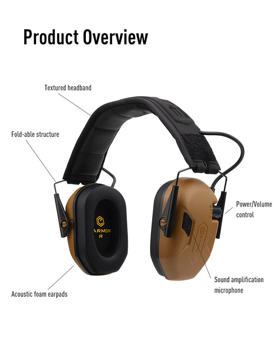 Earmor M300A Electronic Hearing Protector - Tan