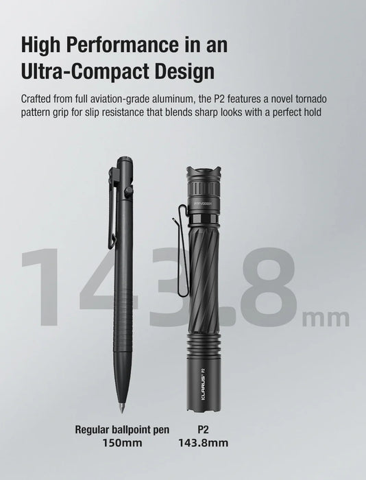 Klarus P2 Compact Flashlight & Battery - 1000LM