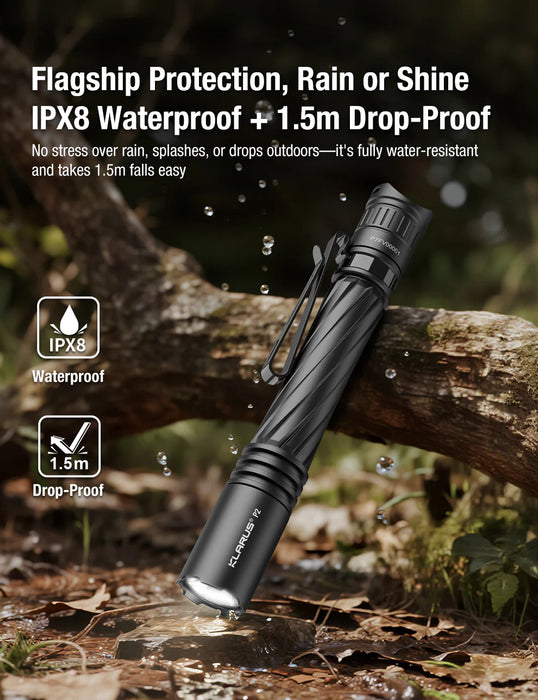 Klarus P2 Compact Flashlight & Battery - 1000LM