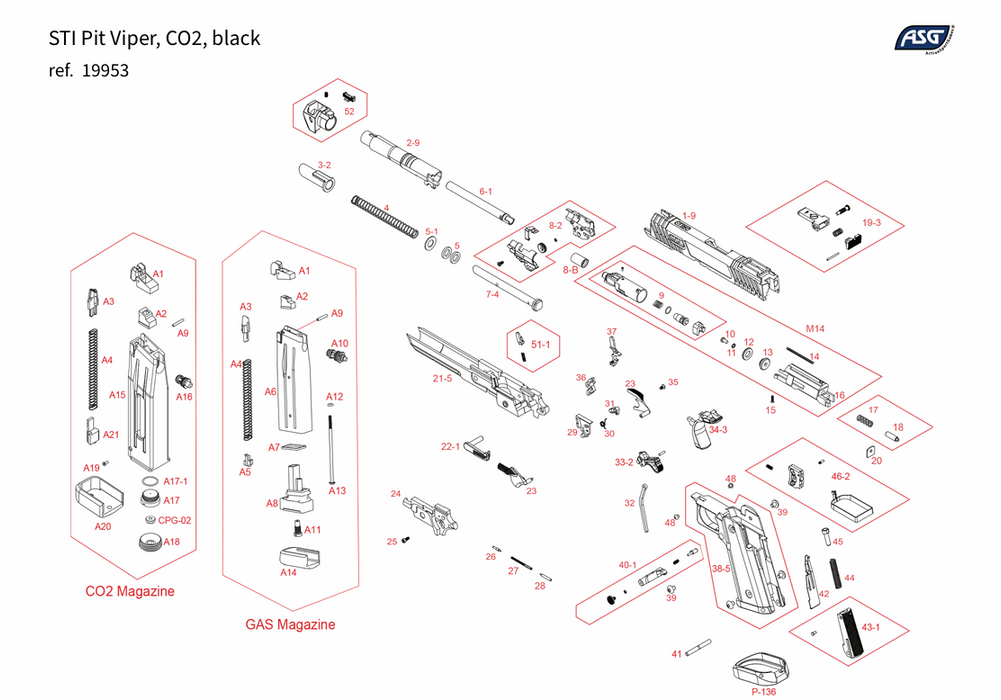ASG CO2 Magazine Valve for STI Combat Master / ASG Pit Viper