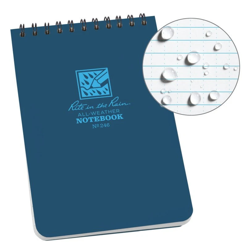 Blue waterproof notebook