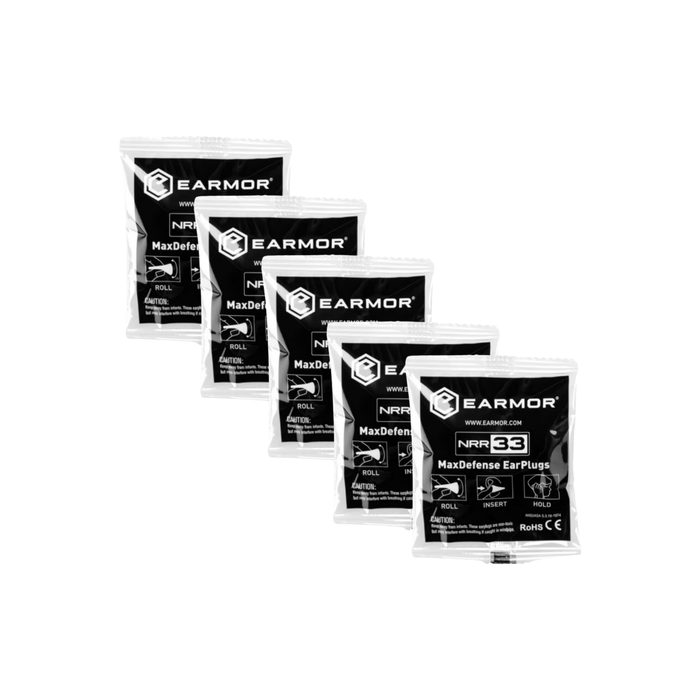 Earmor Max Defense NRR33 Ear Plugs - 5 Pairs