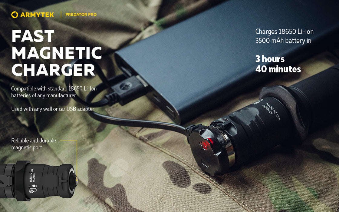 Armytek Predator Pro Flashlight Extended Set - Black