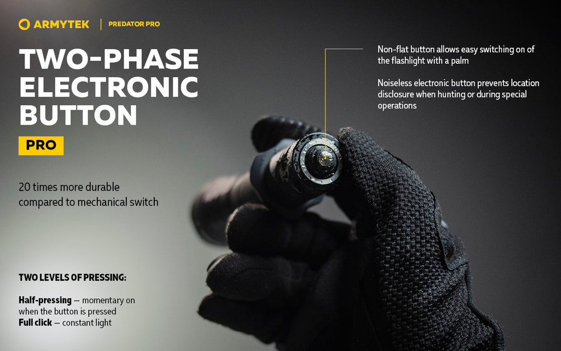 Armytek Predator Pro Flashlight Extended Set - Black