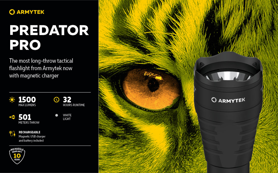 Armytek Predator Pro Flashlight Extended Set - Black