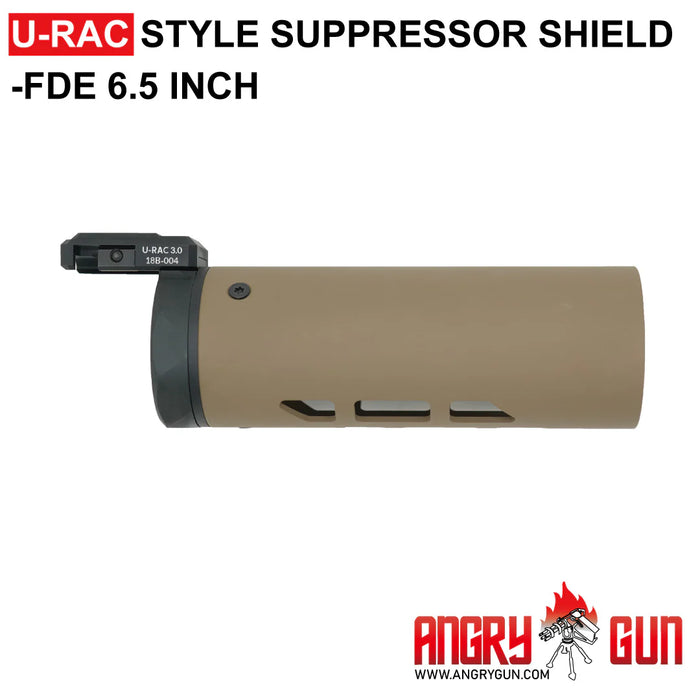 Angry Gun U-RAC Style Suppressor Shield 6.5" - FDE